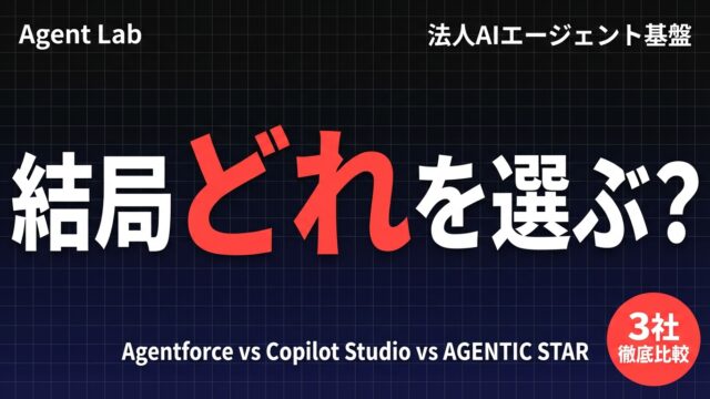 法人AIエージェント3社比較｜Agentforce・Copilot・STAR