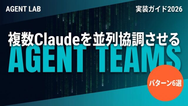 Claude Agent Teams実装ガイド｜並列協調の設計パターン6選