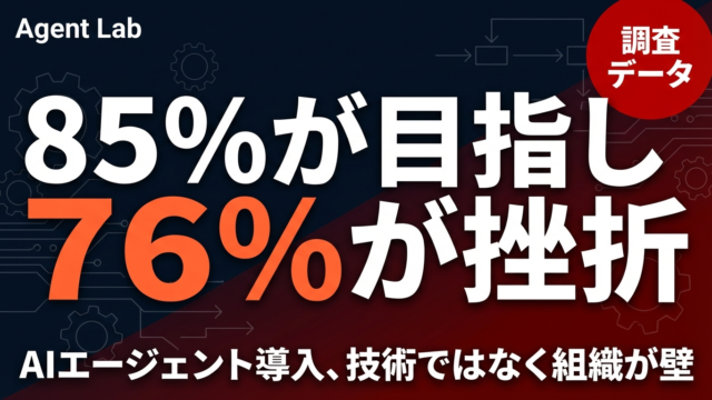 AIエージェント導入、85%が望み76%が挫折する理由