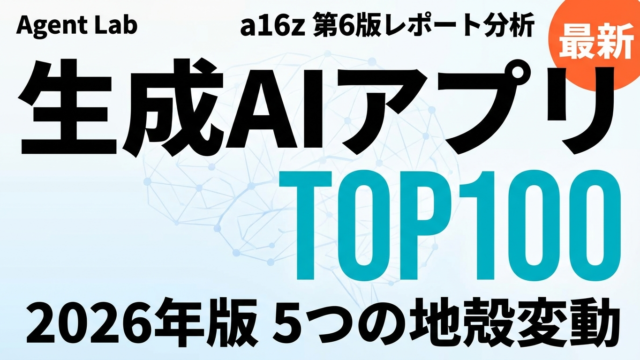 a16z生成AIアプリTop100に見る5つの地殻変動【2026年版】