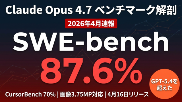 Claude Opus 4.7ベンチマーク完全解剖【2026年4月最新】