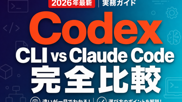 Codex CLI vs Claude Code 完全比較