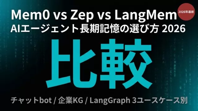 Mem0・Zep・LangMem AIエージェント長期記憶比較2026