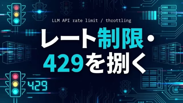 LLM APIのレート制限・スロットリング対策ガイド｜429を捌く【2026】