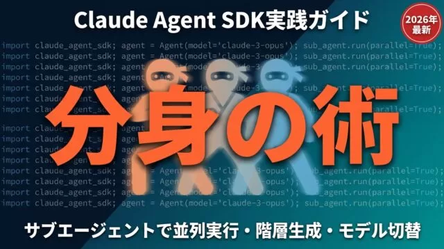 Claude Agent SDKのサブエージェント機能を分身の術に例えたブログサムネイル画像