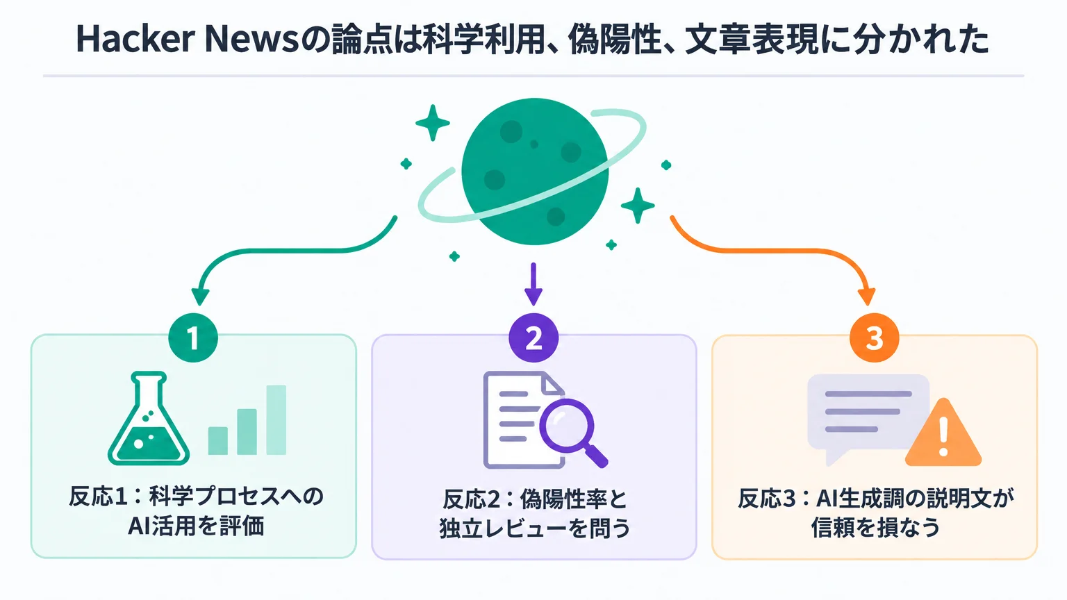 Hacker Newsの論点は科学利用、偽陽性、文章表現に分かれた