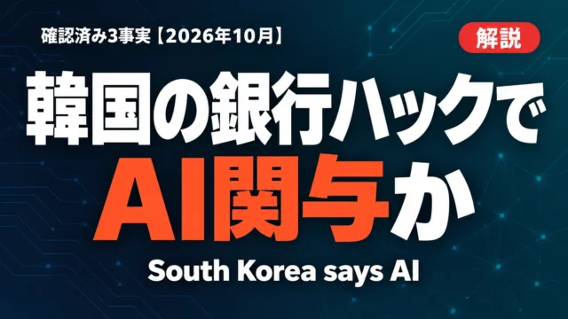 韓国の銀行ハックでAI関与か｜確認済み3事実【2026年10月】